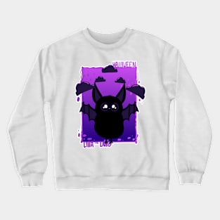 Black Halloween Bat  | Purple Clouds | Lilla The Lamb Crewneck Sweatshirt